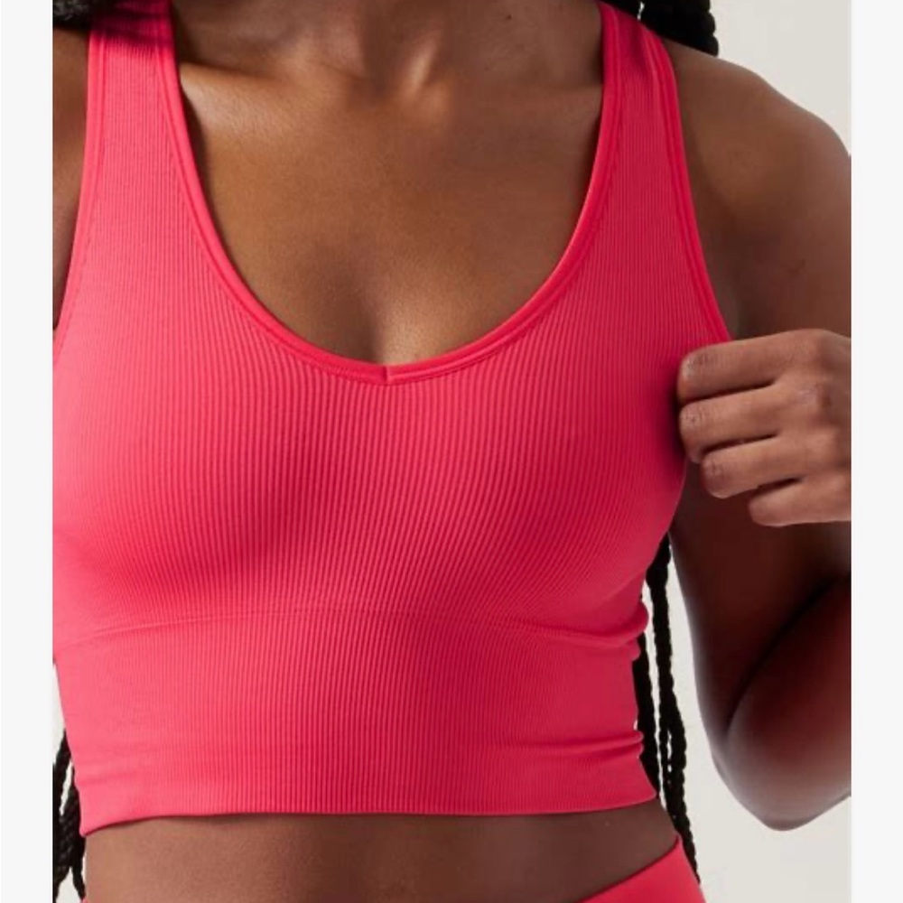 Athleta aurora Coral Pink Ribbed Tank Top